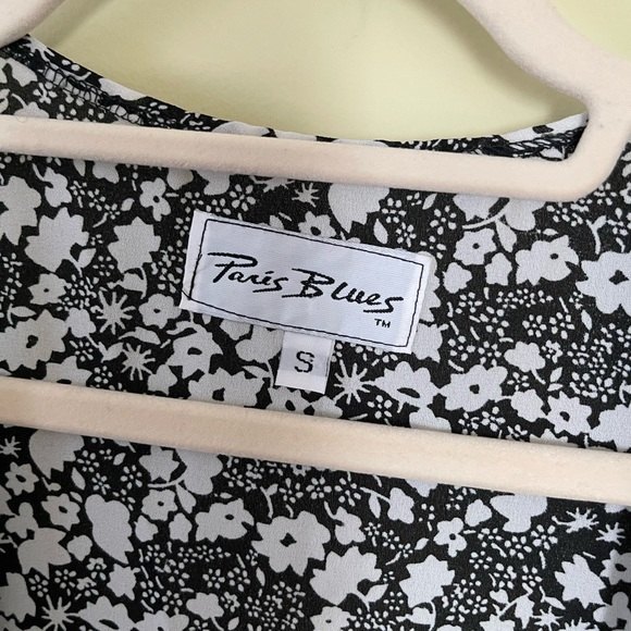 Paris Blues Vintage Y2K Full Length Black and White Floral kimono Duster - Picture 8 of 9